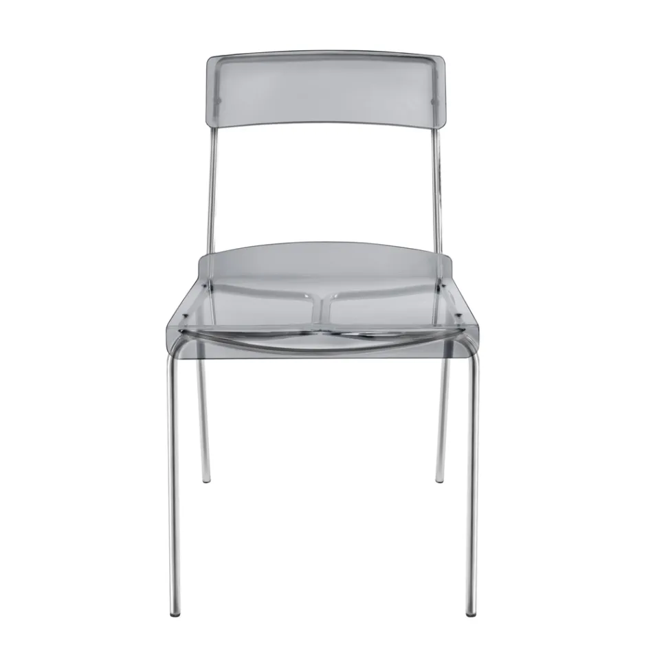 Eetkamerstoel van plexiglas Made in Italy 2 stuks - Charlotte Viadurini