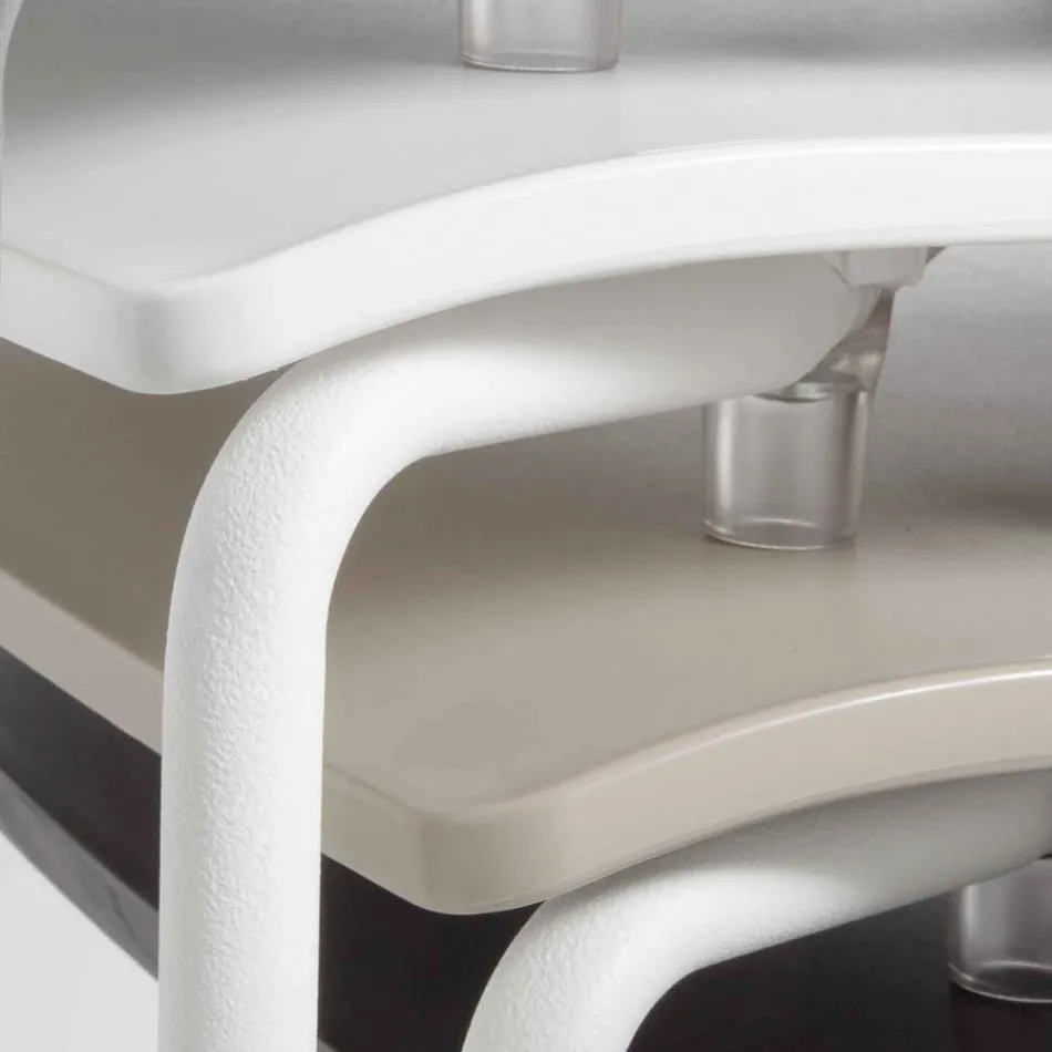 Eetkamerstoel in polypropyleen met metalen onderstel, 4 stuks - Alina Viadurini