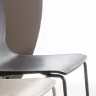 Eetkamerstoel in polypropyleen met metalen onderstel, 4 stuks - Alina Viadurini