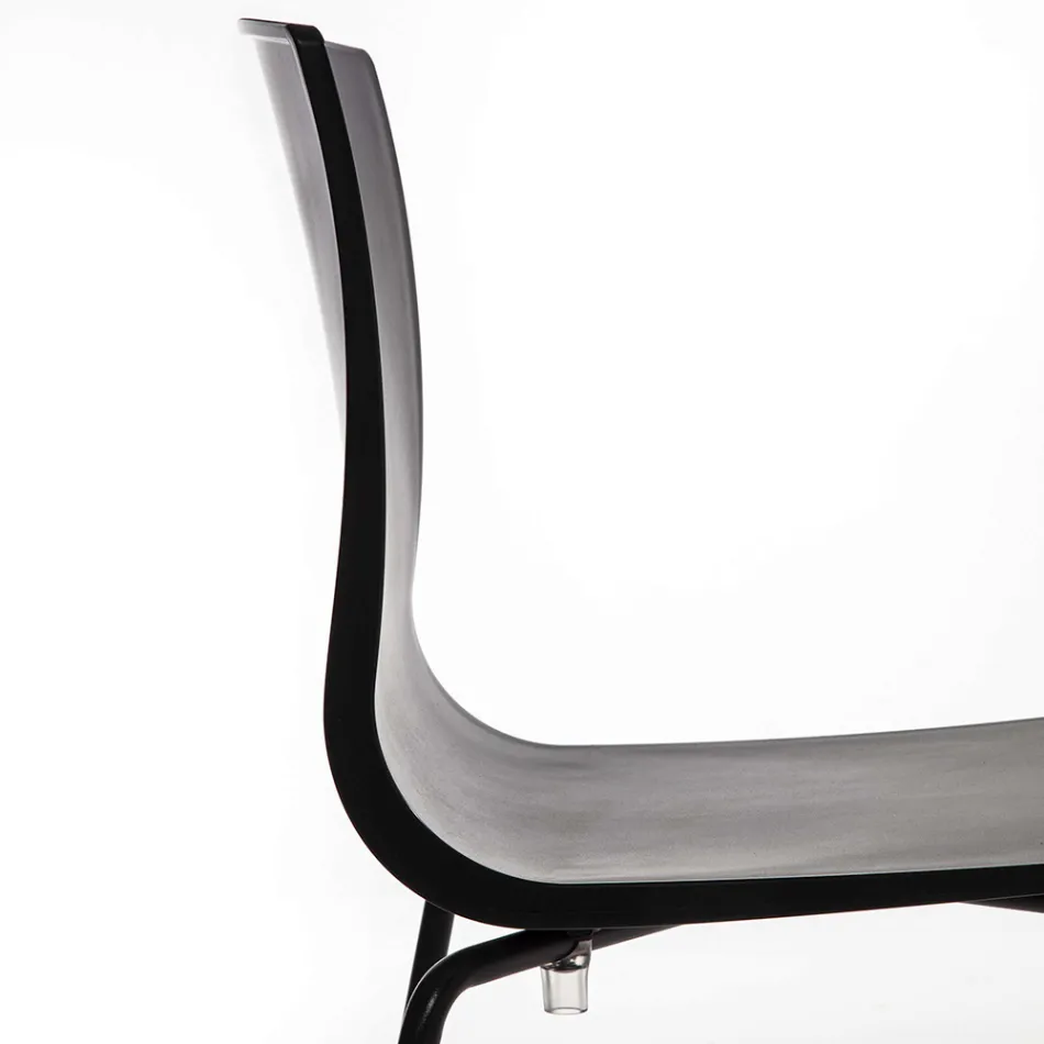 Eetkamerstoel in polypropyleen met metalen onderstel, 4 stuks - Alina Viadurini