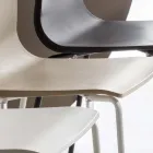 Eetkamerstoel in polypropyleen met metalen onderstel, 4 stuks - Alina Viadurini