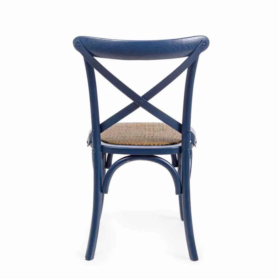 Eetkamerstoel in rotan en hout Klassiek design Homemotion - Meridia Viadurini