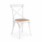 Eetkamerstoel in rotan en hout Klassiek design Homemotion - Meridia Viadurini