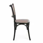 Eetkamerstoel in rotan en hout Klassiek design Homemotion - Meridia Viadurini