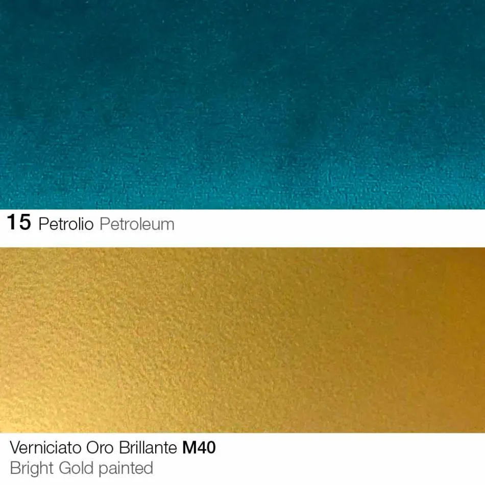 Stoffen eetkamerstoel met gouden poten Made in Italy - Marchesi Viadurini