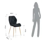 Eetkamerstoel in stof en goudkleurig metaal 4 stuks - Smeralda Viadurini