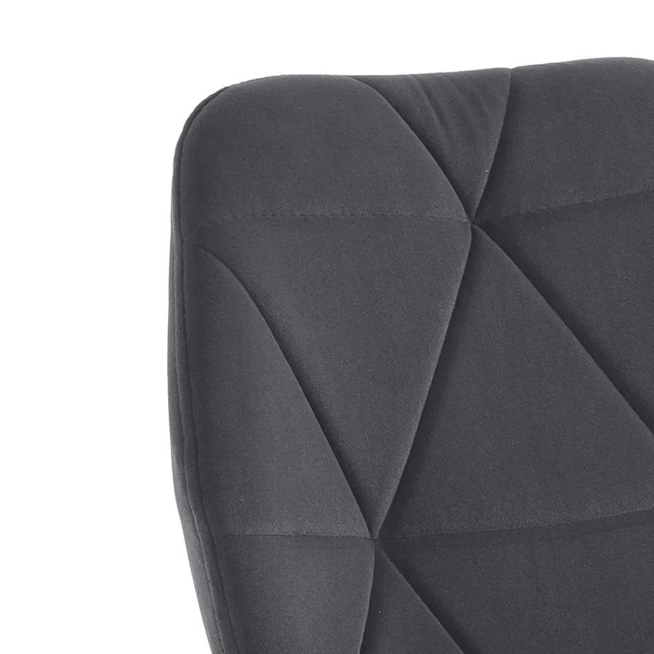 Eetkamerstoel in stof en goudkleurig metaal 4 stuks - Smeralda Viadurini