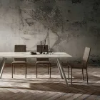 Eetkamerstoel bekleed met ecoleer, gemaakt in Italië, 2 stuks - Belgisch Viadurini