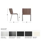 Eetkamerstoel bekleed met ecoleer Made in Italy - Giulia Viadurini