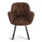 Eetkamerstoel in metalen structuur van ecoleer 2 stuks - Delpiero Viadurini