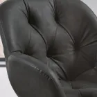 Eetkamerstoel in metalen structuur van ecoleer 2 stuks - Delpiero Viadurini