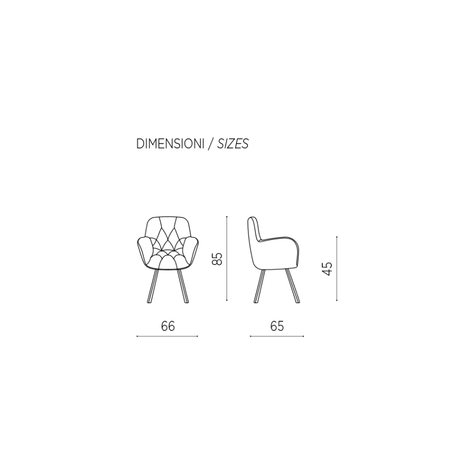 Eetkamerstoel in metalen structuur van ecoleer 2 stuks - Delpiero Viadurini