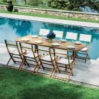 Outdoor klapstoel van acaciahout en textiel - Perfect Viadurini