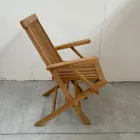 Opvouwbare buitenstoel van teakhout met armleuningen – Yggdrasil Viadurini