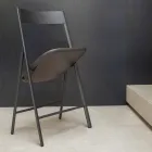 Klapstoel in metaal en eikenhout 2 stuks Made in Italy - Roberta Viadurini