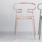 Kostbare stapelbare stoel van metaal en essenhout, gemaakt in Italië, 2 stuks - Trosa Viadurini