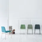 Stoel van fijne stof met metalen onderstel, gemaakt in Italië, 2 stuks - Molde Viadurini