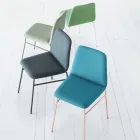 Stoel van fijne stof met metalen onderstel, gemaakt in Italië, 2 stuks - Molde Viadurini