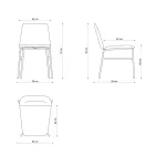 Stoel van fijne stof met metalen onderstel, gemaakt in Italië, 2 stuks - Molde Viadurini