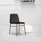 Stoel van fijne stof met metalen onderstel, gemaakt in Italië, 2 stuks - Molde Viadurini