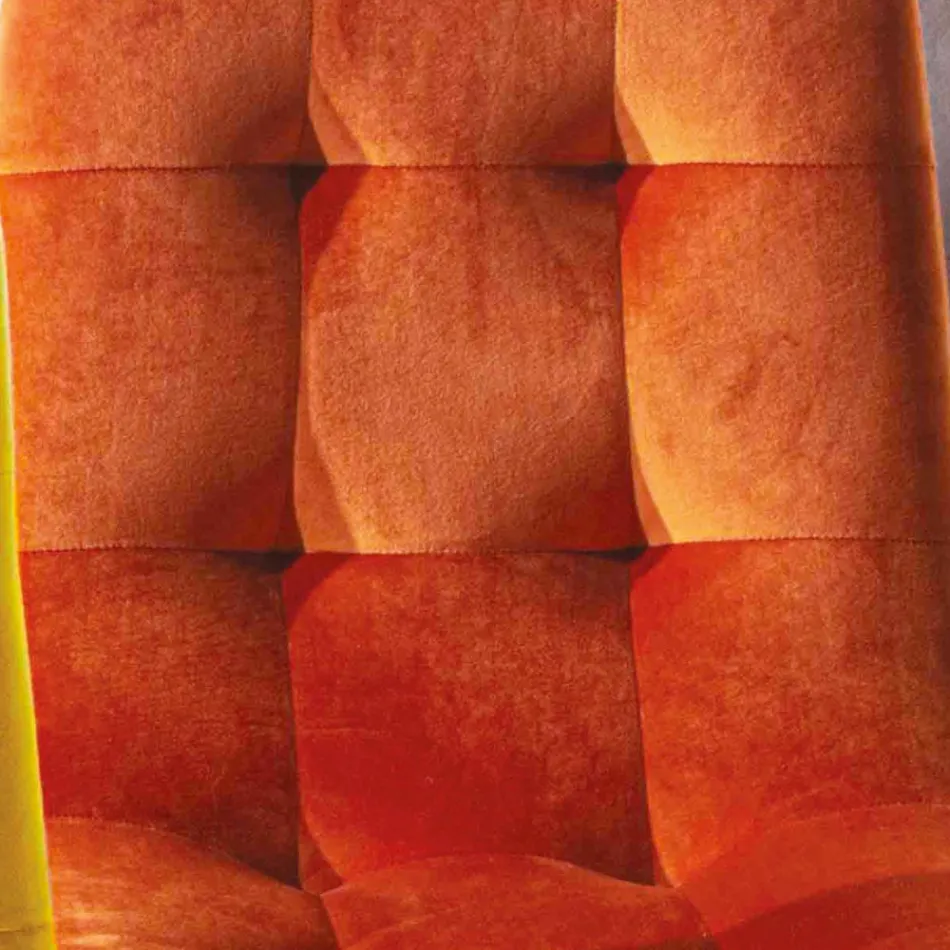 Vlekbestendige fluwelen gestoffeerde eetkamerstoel, 4-delig - Kylie Viadurini