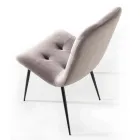 Vlekbestendige fluwelen gestoffeerde eetkamerstoel, 4-delig - Kylie Viadurini