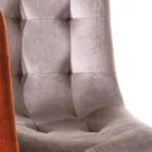 Vlekbestendige fluwelen gestoffeerde eetkamerstoel, 4-delig - Kylie Viadurini