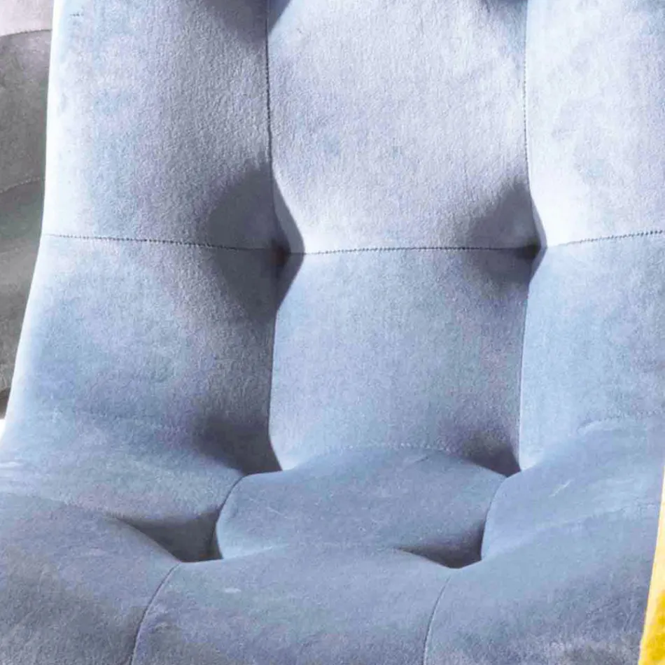 Vlekbestendige fluwelen gestoffeerde eetkamerstoel, 4-delig - Kylie Viadurini