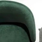 Stoel bekleed met fluweel en voet in zwart geverfd metaal, 2 stuks - Havana Viadurini