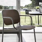 Eetkamerstoel in hout en metaal Made in Italy 2 stuks - Saffia Viadurini