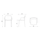 Eetkamerstoel in hout en metaal Made in Italy 2 stuks - Saffia Viadurini