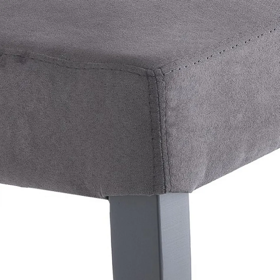 Eetkamerstoel in microvezel en hout Made in Italy 2 stuks - Simonella Viadurini