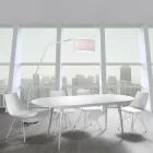 Eetkamerstoel in leer, polypropyleen en metaal 2 stuks - Renella Viadurini