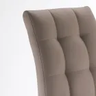 Eetkamerstoel in synthetisch leer en verchroomd metaal 4 stuks - Molise Viadurini