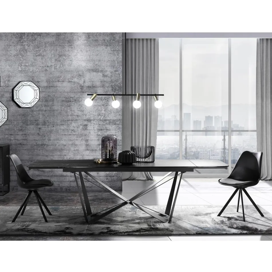 Eetkamerstoel in synthetisch leer en polypropyleen 4 stuks - Shakira Viadurini