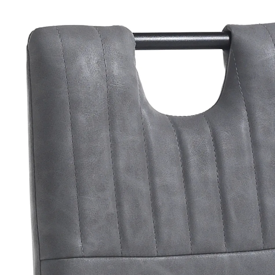 Eetkamerstoel in verouderd synthetisch leer 4 stuks - Cassandra Viadurini