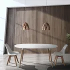 Eetkamerstoel in polypropyleen en synthetisch leer 4 stuks - Chira Viadurini