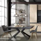 Eetkamerstoel in polypropyleen en synthetisch leer 4 stuks - Chira Viadurini