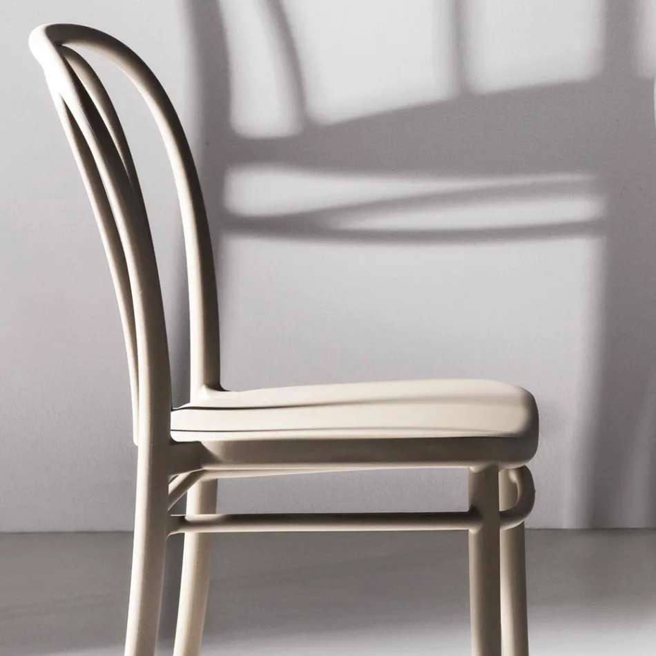 Eetkamerstoel in polypropyleen stapelbaar tot 10 eenheden, 4 stuks - Gaya Viadurini