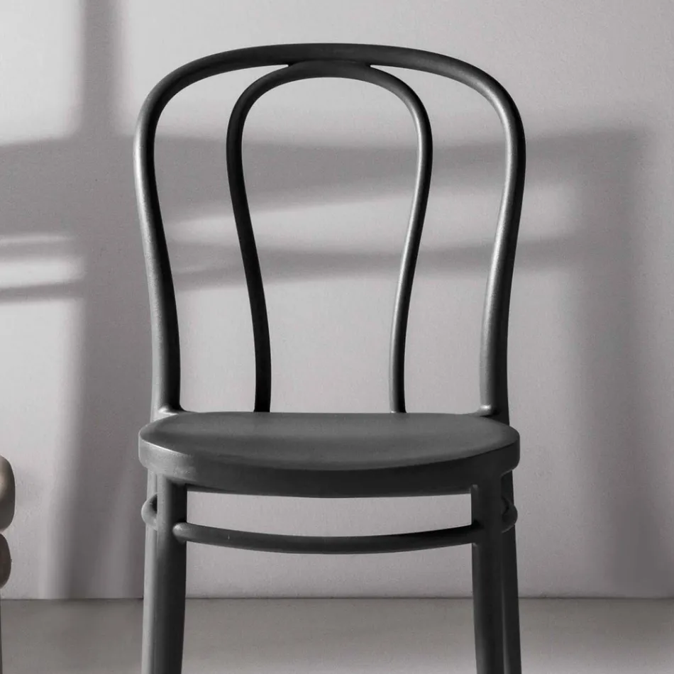 Eetkamerstoel in polypropyleen stapelbaar tot 10 eenheden, 4 stuks - Gaya Viadurini