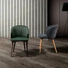 Eetkamerstoel in elegante moderne designstof - Reginaldo Viadurini