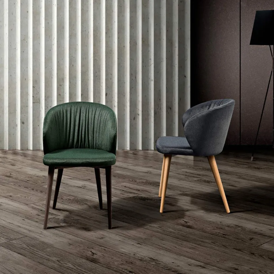 Eetkamerstoel in elegante moderne designstof - Reginaldo Viadurini