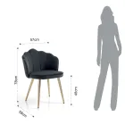 Eetkamerstoel in stof en metaal met gouden afwerking 4 stuks - Verfijnd Viadurini