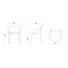 Eetkamerstoel in stof en metaal Made in Italy 2 stuks - Sangria Viadurini