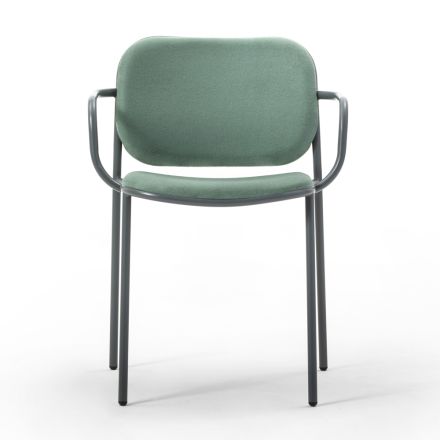 Eetkamerstoel in stof en metaal Made in Italy 2 stuks - Sangria Viadurini