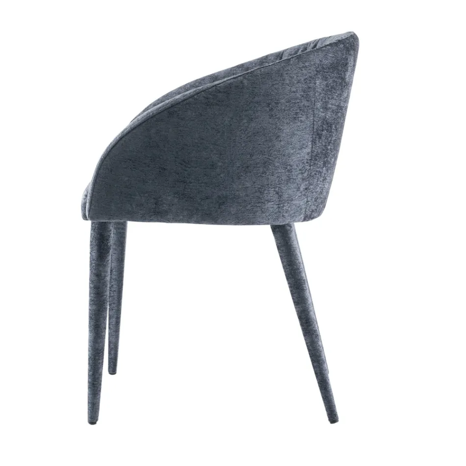 Eetkamerstoel bekleed met stof gemaakt in Italië 4 stuks - Tagata Viadurini