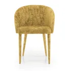 Eetkamerstoel bekleed met stof gemaakt in Italië 4 stuks - Tagata Viadurini