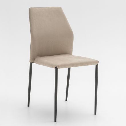 Eetkamerstoel zittend in microvezel Made in Italy, 2 stuks - Camelia Viadurini