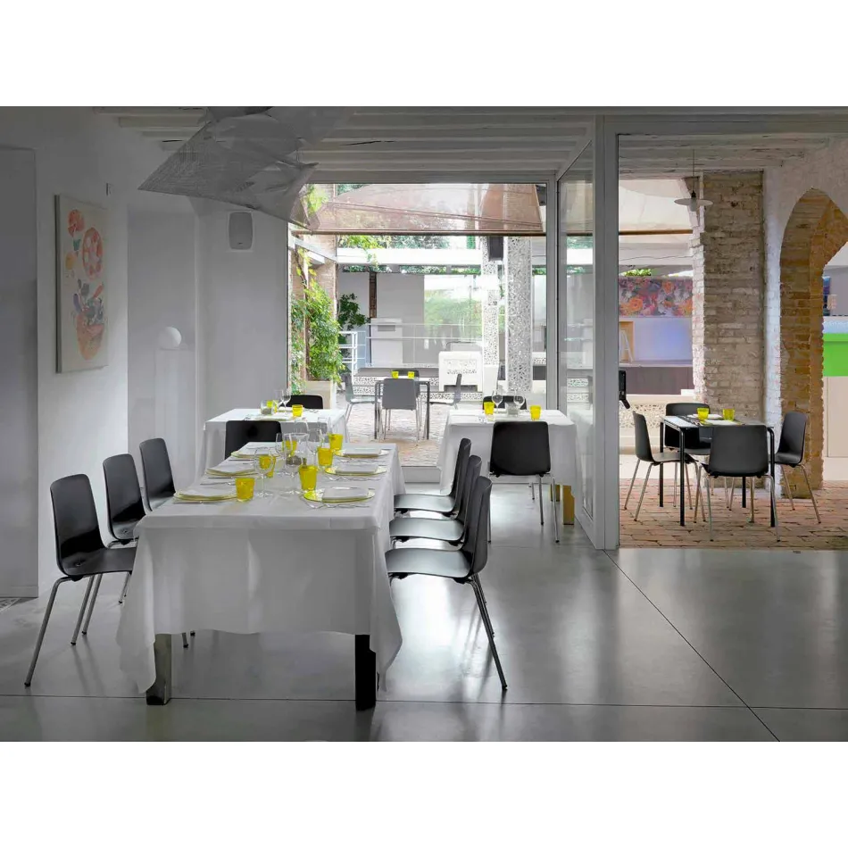 Made in Italy eetkamerstoel van metaal en polypropyleen, 4-delig - Carlita Viadurini