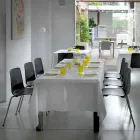 Made in Italy eetkamerstoel van metaal en polypropyleen, 4-delig - Carlita Viadurini